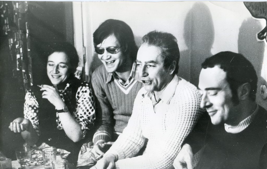 Александр Городницкий с Михаилом Кане и Анной Яшунской, Ленинград, январь 1978 года